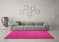 Machine Washable Persian Pink Bohemian Rug, wshcon1195pnk