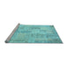 Sideview of Machine Washable Patchwork Light Blue Transitional Rug, wshcon1196lblu