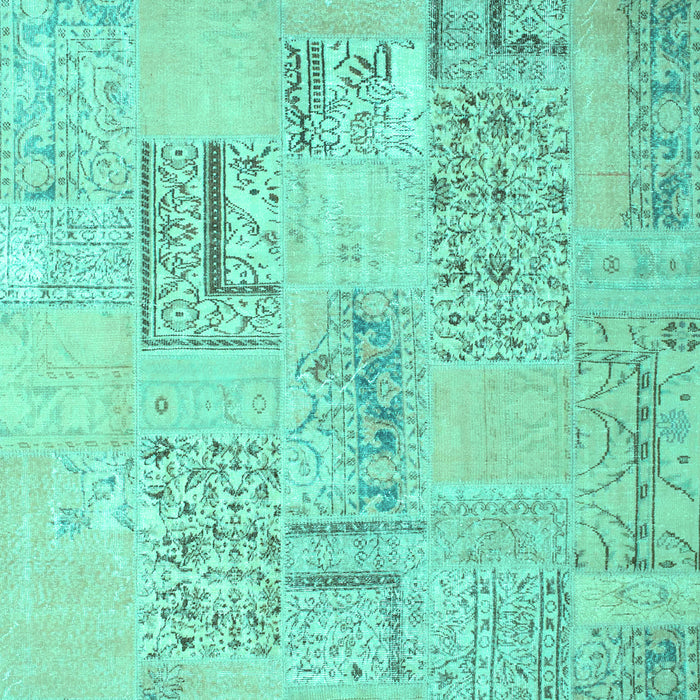 Patchwork Turquoise Transitional Rug, con1196turq