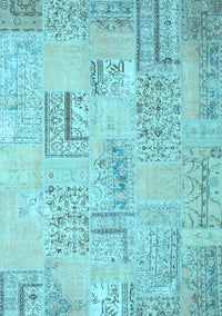 Patchwork Light Blue Transitional Rug, con1196lblu