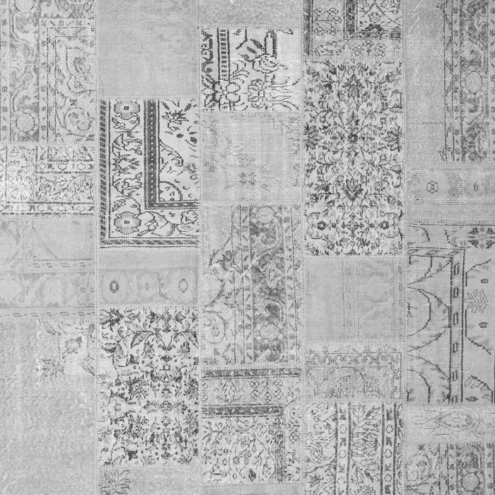 Serging Thickness of Machine Washable Patchwork Gray Transitional Rug, wshcon1196gry