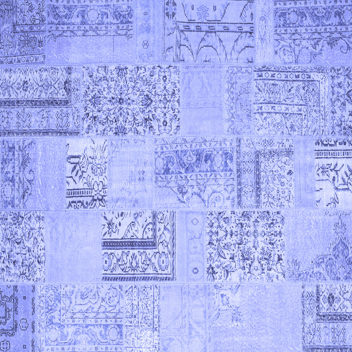 Square Patchwork Blue Transitional Rug, con1196blu