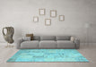 Machine Washable Patchwork Light Blue Transitional Rug in a Living Room, wshcon1196lblu