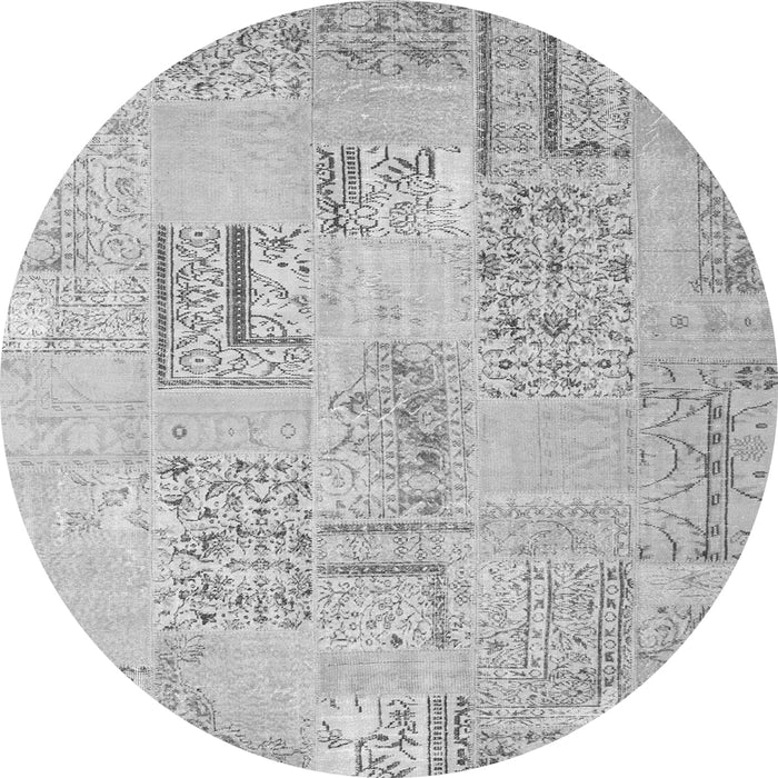 Machine Washable Patchwork Gray Transitional Rug, wshcon1196gry