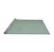 Serging Thickness of Machine Washable Contemporary Blue Green Rug, wshcon1197