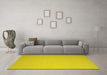 Machine Washable Abstract Yellow Contemporary Rug in a Living Room, wshcon1197yw