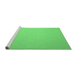 Sideview of Machine Washable Abstract Emerald Green Contemporary Area Rugs, wshcon1197emgrn