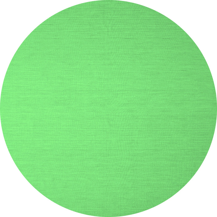 Round Machine Washable Abstract Emerald Green Contemporary Area Rugs, wshcon1197emgrn