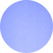 Round Abstract Blue Contemporary Rug, con1197blu