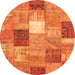 Machine Washable Patchwork Orange Transitional Area Rugs, wshcon1198org