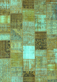 Patchwork Turquoise Transitional Rug, con1198turq