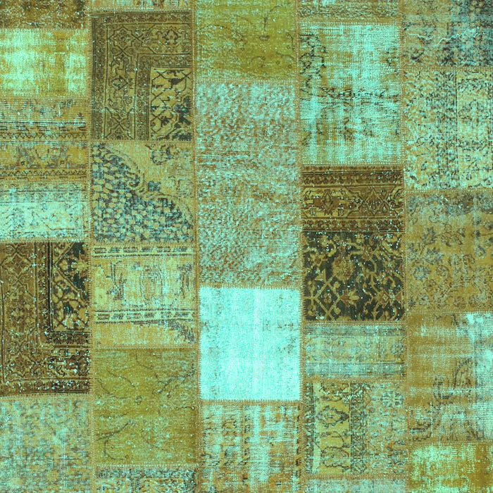 Patchwork Turquoise Transitional Rug, con1198turq