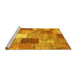 Sideview of Machine Washable Patchwork Yellow Transitional Rug, wshcon1198yw