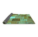 Sideview of Patchwork Turquoise Transitional Rug, con1198turq