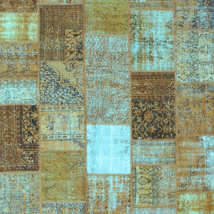 Patchwork Light Blue Transitional Rug, con1198lblu