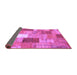 Sideview of Patchwork Purple Transitional Rug, con1198pur