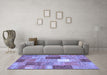 Machine Washable Patchwork Blue Transitional Rug in a Living Room, wshcon1198blu