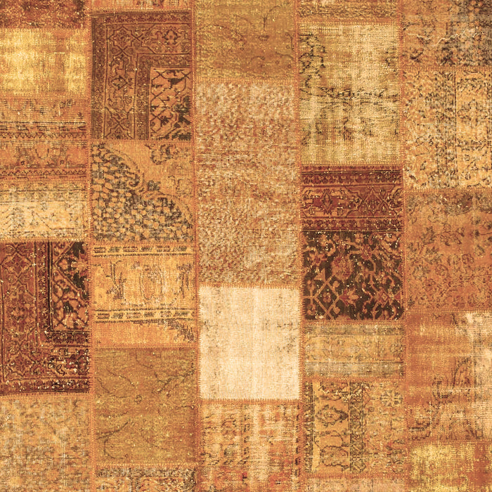 Patchwork Brown Transitional Rug, con1198brn