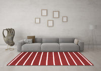 Machine Washable Abstract Red Contemporary Rug, wshcon1199red