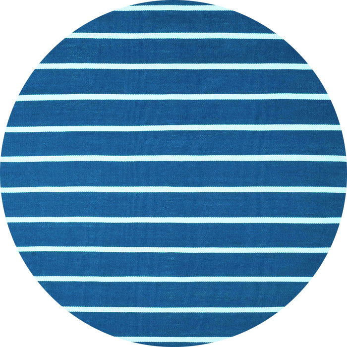 Round Abstract Light Blue Contemporary Rug, con1199lblu