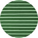 Round Abstract Emerald Green Contemporary Rug, con1199emgrn