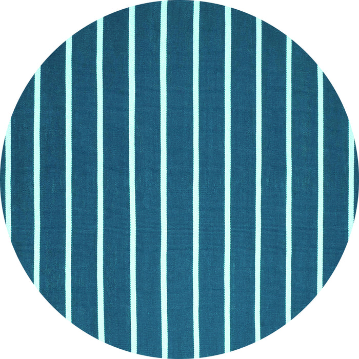 Round Abstract Turquoise Contemporary Rug, con1199turq