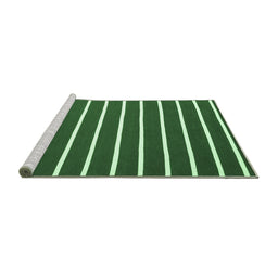 Sideview of Machine Washable Abstract Emerald Green Contemporary Area Rugs, wshcon1199emgrn