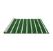 Sideview of Machine Washable Abstract Emerald Green Contemporary Area Rugs, wshcon1199emgrn