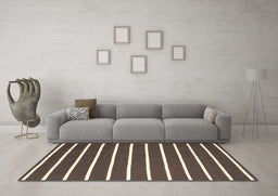 Machine Washable Abstract Brown Contemporary Rug in a Living Room,, wshcon1199brn