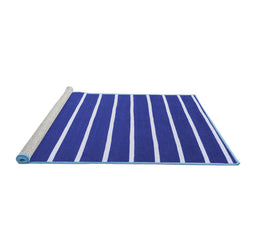 Sideview of Machine Washable Abstract Blue Contemporary Rug, wshcon1199blu