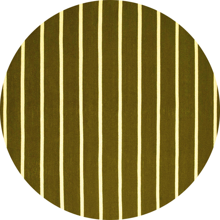 Round Machine Washable Abstract Yellow Contemporary Rug, wshcon1199yw