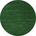 Round Abstract Emerald Green Contemporary Rug, con119emgrn