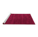 Sideview of Machine Washable Abstract Pink Contemporary Rug, wshcon119pnk