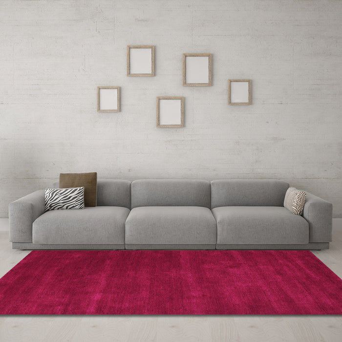 Machine Washable Abstract Pink Contemporary Rug in a Living Room, wshcon119pnk