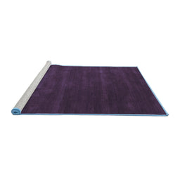Sideview of Machine Washable Abstract Blue Contemporary Rug, wshcon119blu