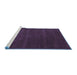 Sideview of Machine Washable Abstract Blue Contemporary Rug, wshcon119blu