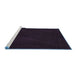 Sideview of Machine Washable Abstract Blue Contemporary Rug, wshcon11blu