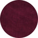 Round Machine Washable Abstract Purple Contemporary Area Rugs, wshcon11pur