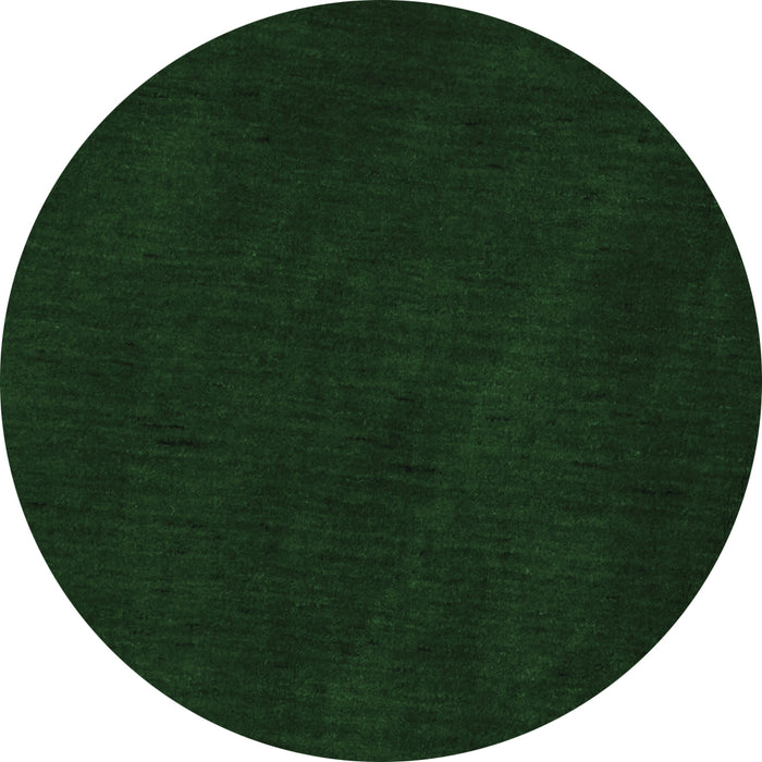 Round Machine Washable Abstract Emerald Green Contemporary Area Rugs, wshcon11emgrn