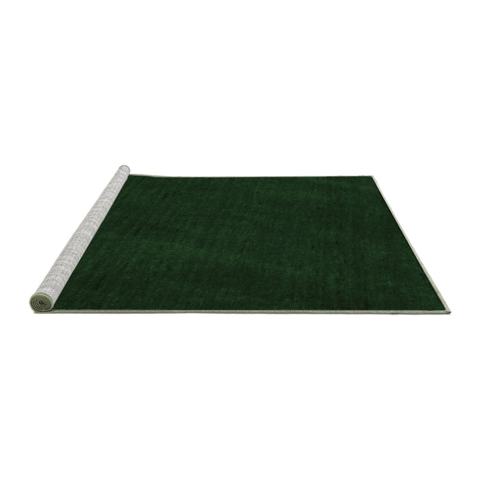 Sideview of Machine Washable Abstract Emerald Green Contemporary Area Rugs, wshcon11emgrn
