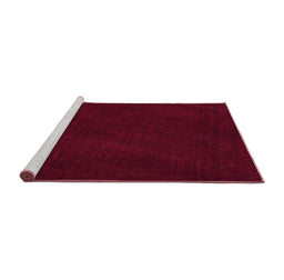 Sideview of Machine Washable Abstract Pink Contemporary Rug, wshcon11pnk