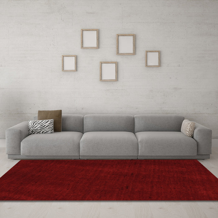 Machine Washable Abstract Orange Contemporary Area Rugs in a Living Room, wshcon11org