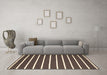 Machine Washable Abstract Brown Contemporary Rug in a Living Room,, wshcon1200brn