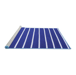 Sideview of Machine Washable Abstract Blue Contemporary Rug, wshcon1200blu