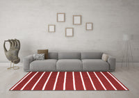 Machine Washable Abstract Red Contemporary Rug, wshcon1200red