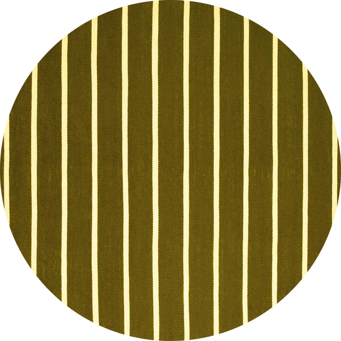 Round Machine Washable Abstract Yellow Contemporary Rug, wshcon1200yw