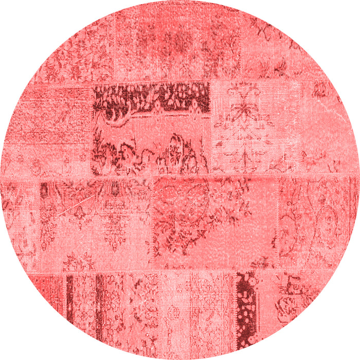 Machine Washable Patchwork Red Transitional Rug, wshcon1201red