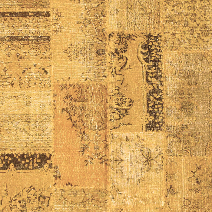 Machine Washable Patchwork Brown Transitional Rug, wshcon1201brn