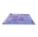 Sideview of Machine Washable Patchwork Blue Transitional Rug, wshcon1201blu