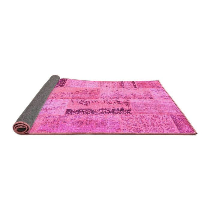 Sideview of Patchwork Pink Transitional Rug, con1201pnk
